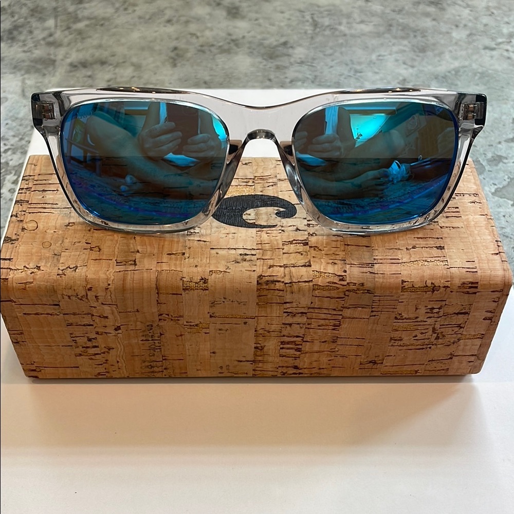Costa Tybee Transparent Frame Sunglasses with Blue Lenses
